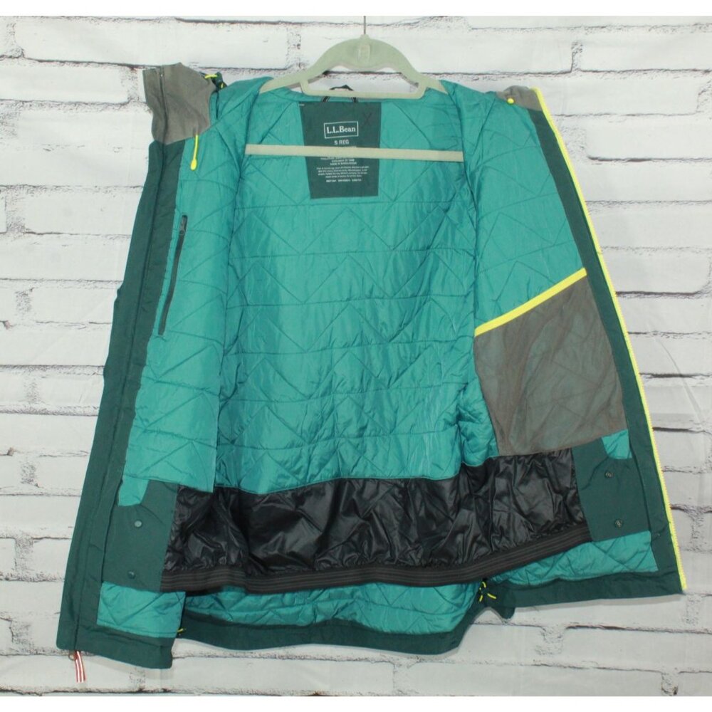 LL Bean Men's Wildcat Ski Jacket Dark Pine Waterproof PrimaLoft Size S Gorpcore - Picture 9 of 13